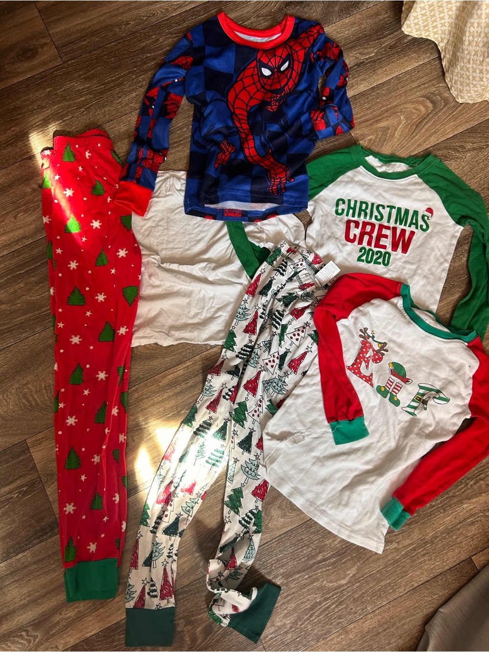 Kids Pajamas size 8 except red pants are size 10